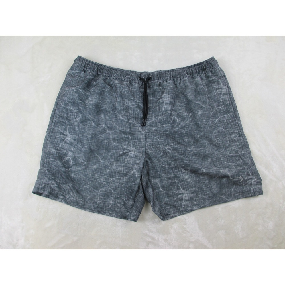 Reel Legends Swim Trunks Mens Extra Large Gray Board Shorts Bathing Suit Sharks‎